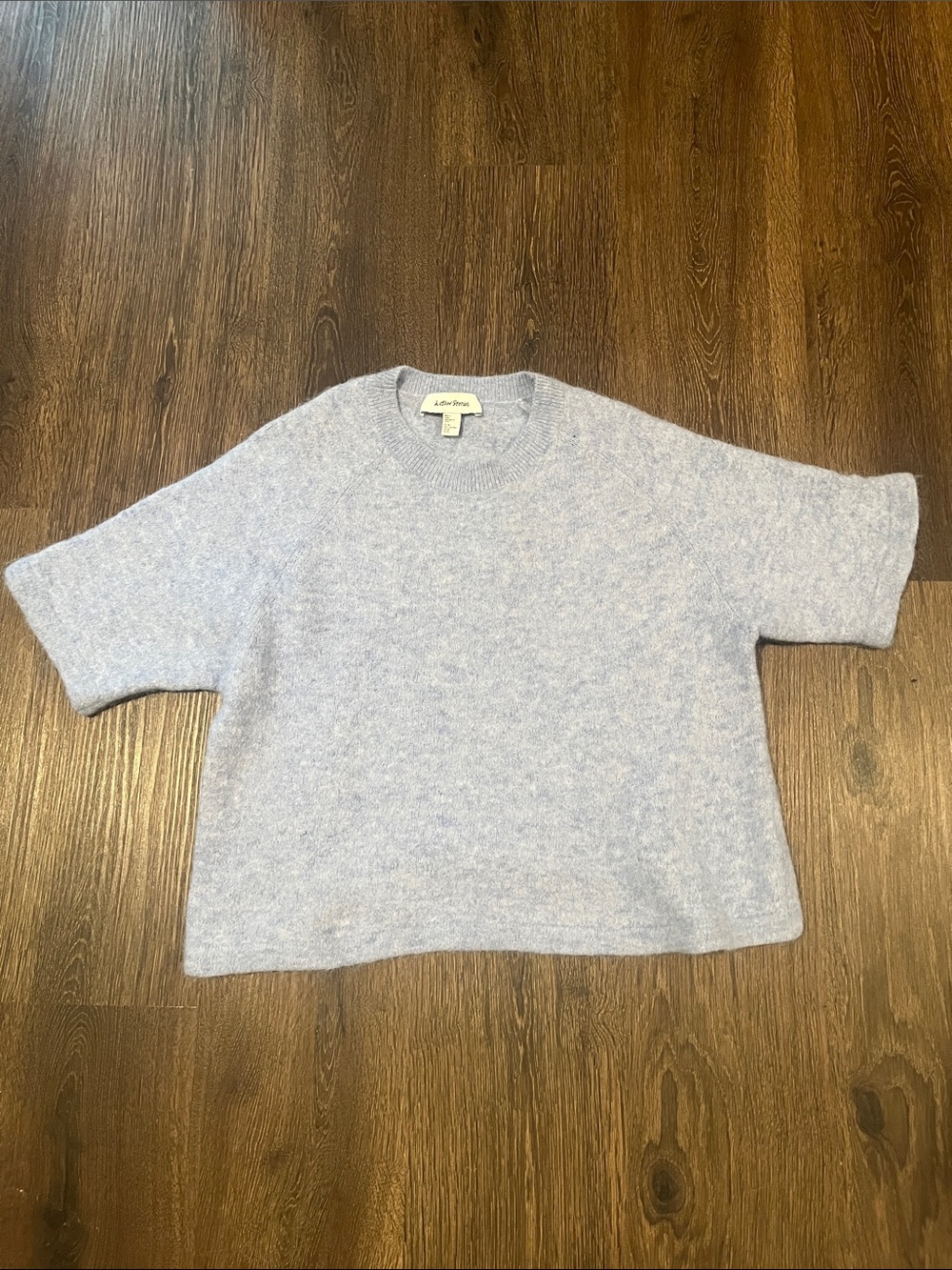 & Other Stories Pale Blue Short Sleeve Cashmere Pullover